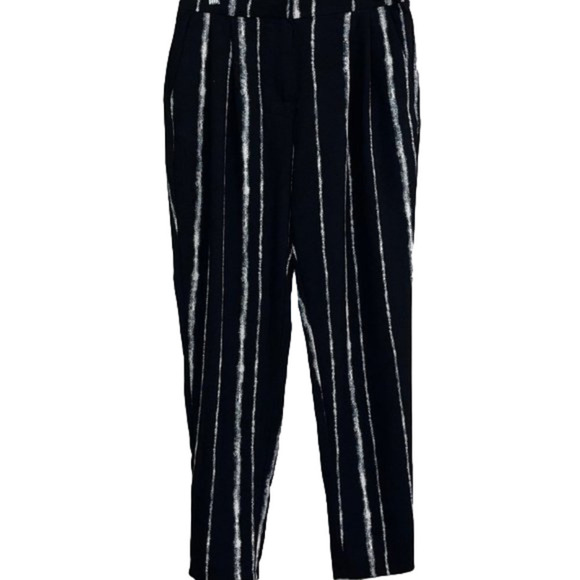 MANGO Women’s Black White zip front wide leg trousers Size S - Picture 1 of 4